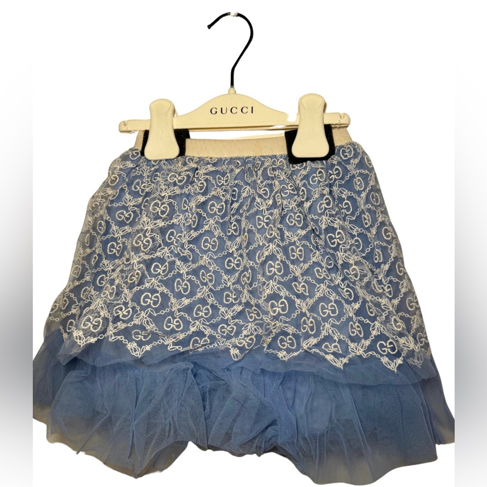 Gucci GG Embroidered Tulle Skirt